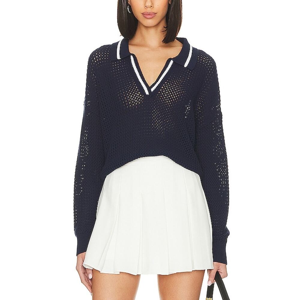 525 Open Knit Navy Cara Sweater Size S